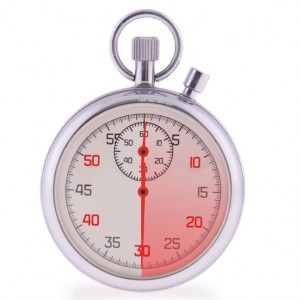 30 seconds = half (1 minute). Iditarod sled dog who doesn't eat all his food in 30 seconds is punished.
